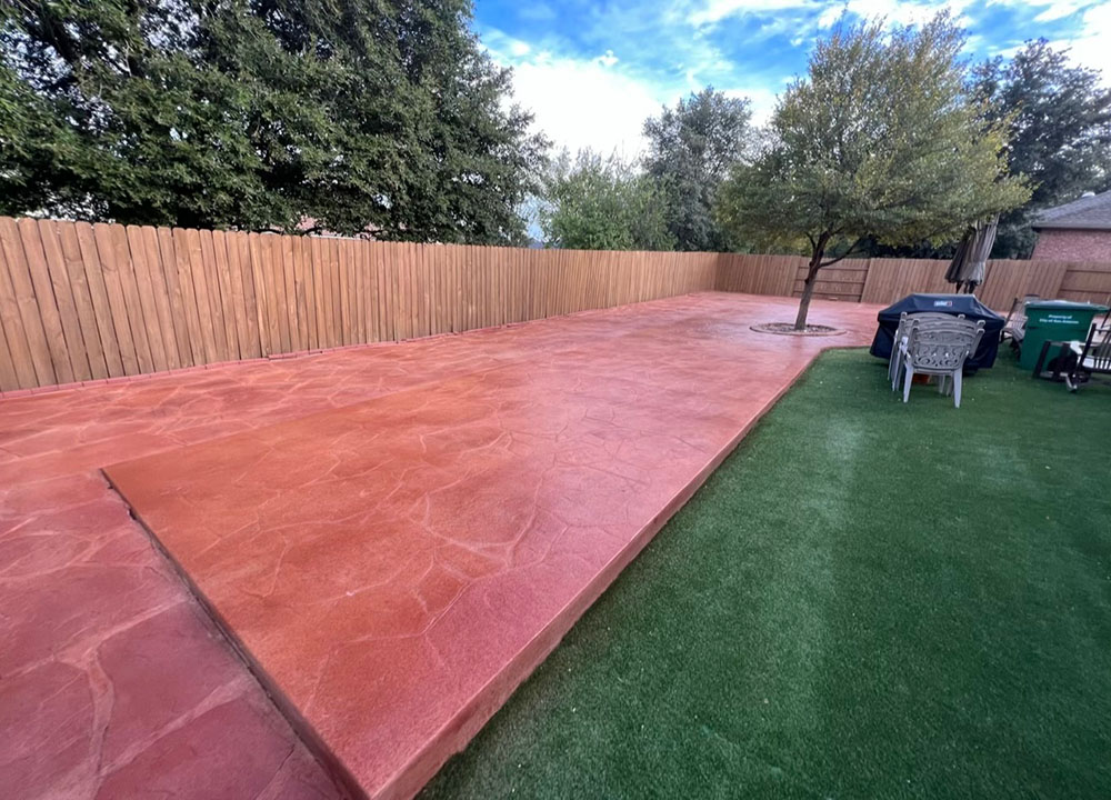 picture of a stained stone outside floor