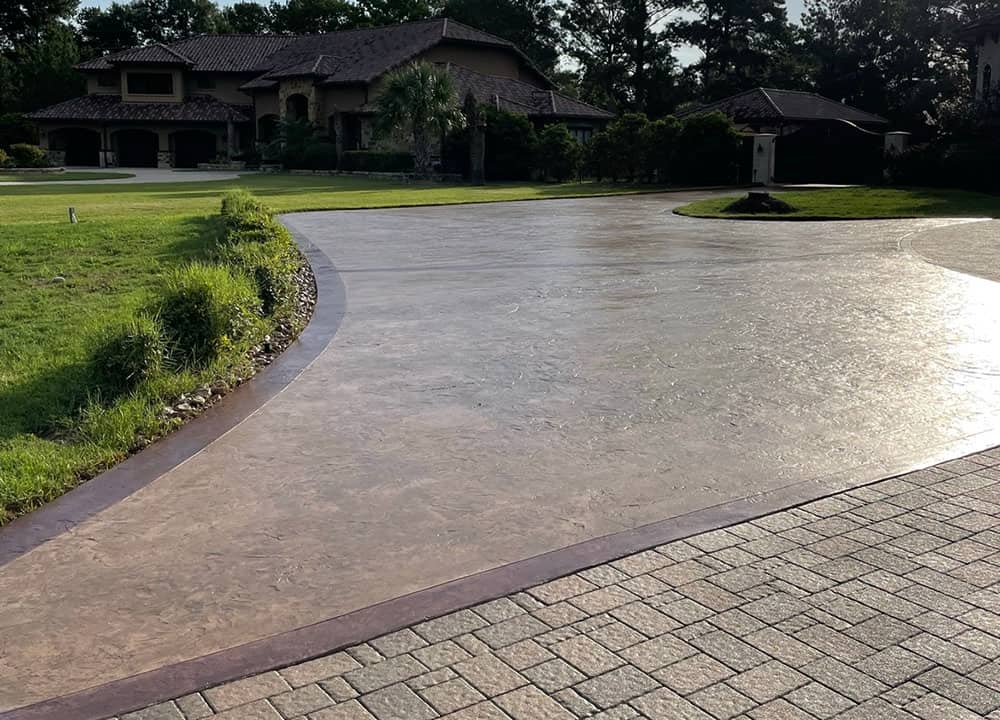 stained concrete driveway